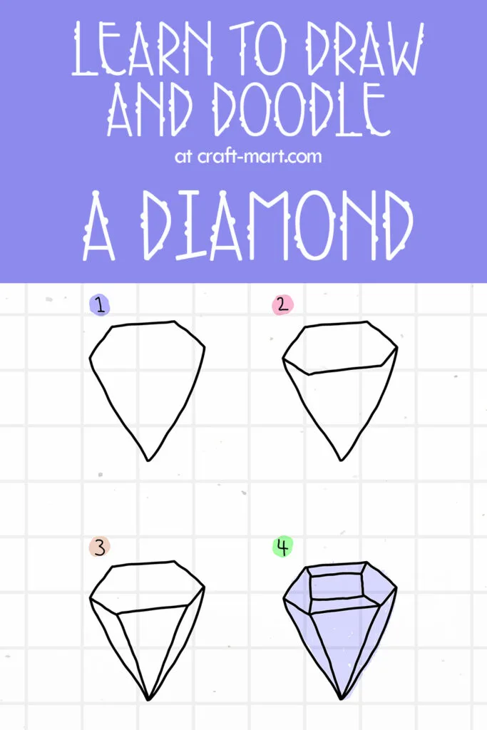 how to draw a diamond step by step easy