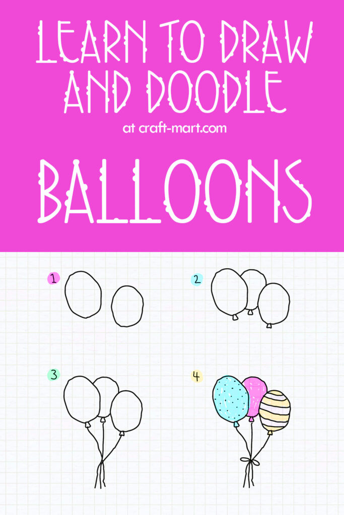 tiny easy doodles of balloons tutorial