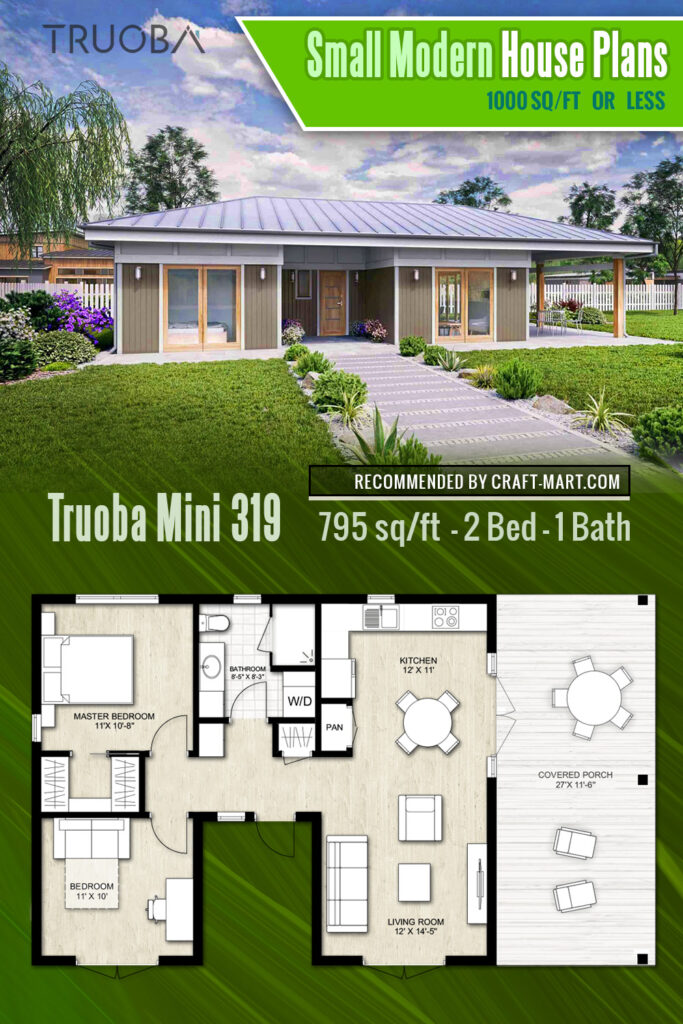 800 To 1000 Square Foot Modern House Plans