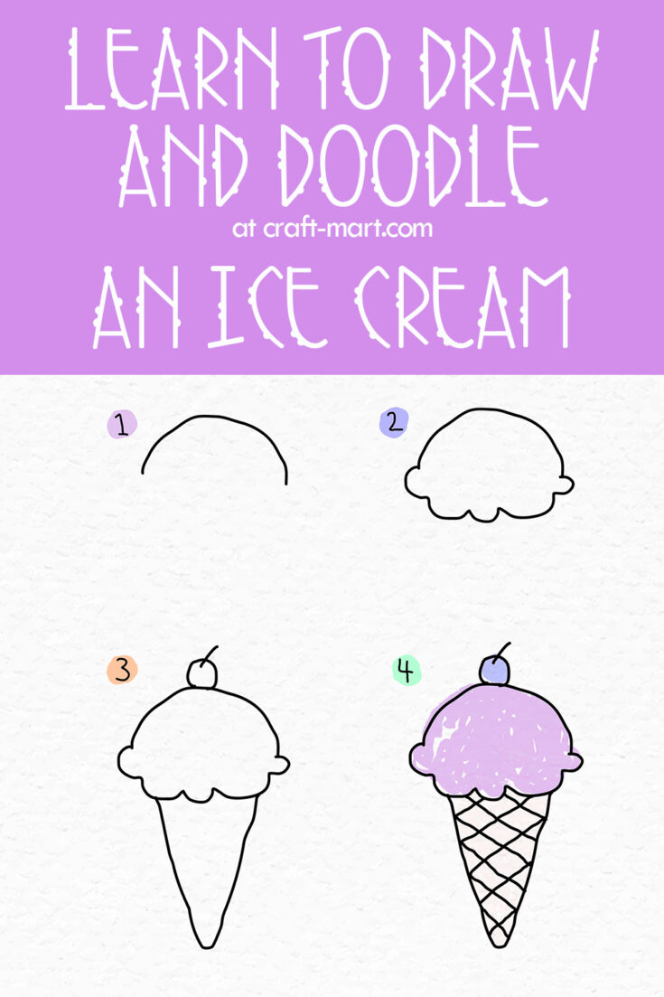 How to draw an ice cream doodle tutorial vector - Craft-Mart