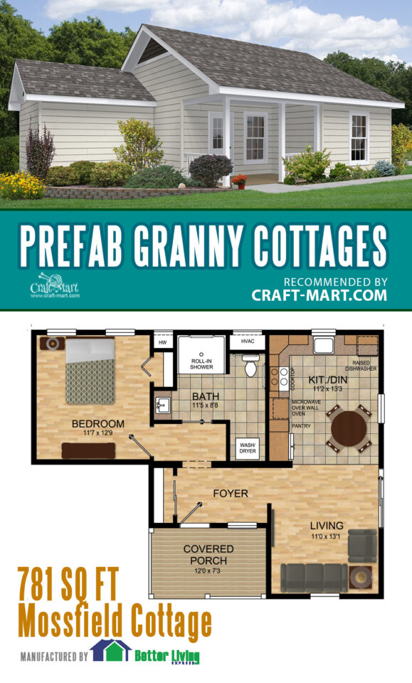 Prefabricated Granny Flats Cons Pros Craft Mart   Betterliving Granny Cottage 2 579x960 