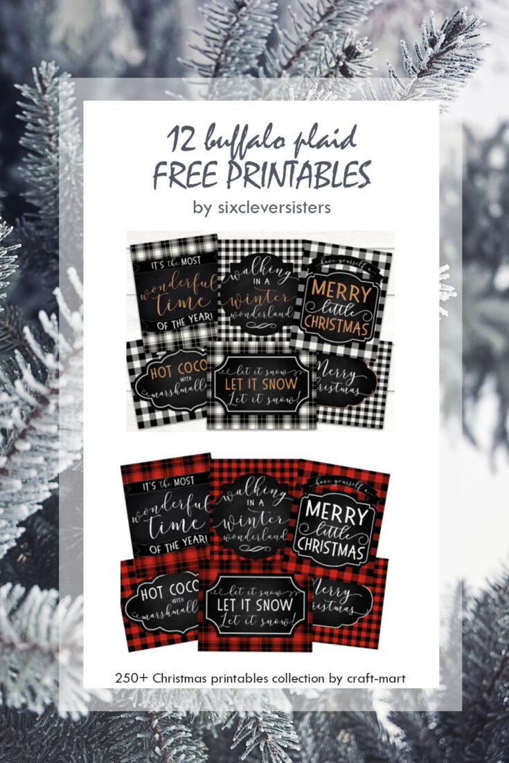 buffalo plaid Christmas Printables - Craft-Mart