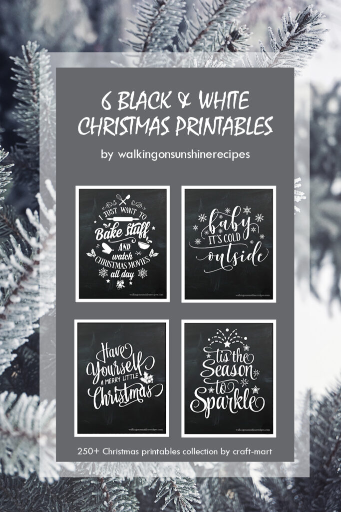 B&W Vintage Christmas Printables