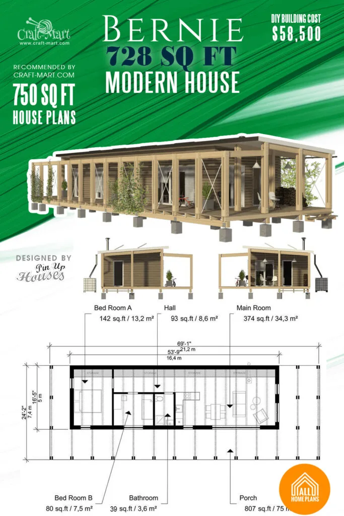 750 sq. ft. house Bernie