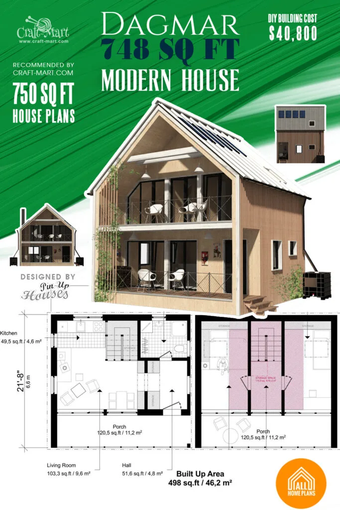 Modern 750 square feet house plans Dagmar