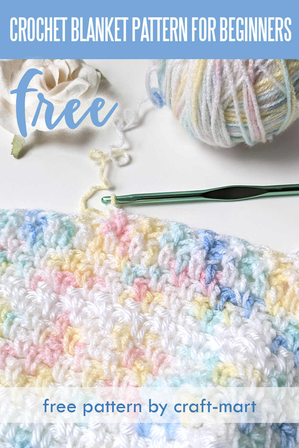 Free Crochet Blanket Pattern for Beginners 'Spring Showers' - Craft-Mart