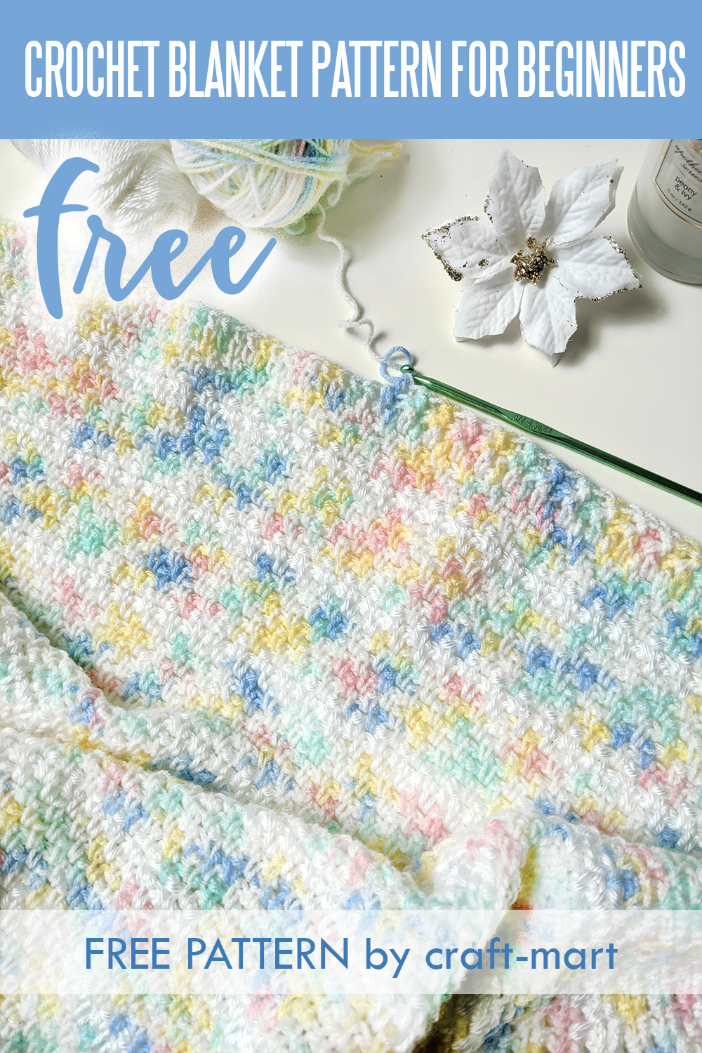 Free Crochet Blanket Pattern for Beginners 'Spring Showers' CraftMart