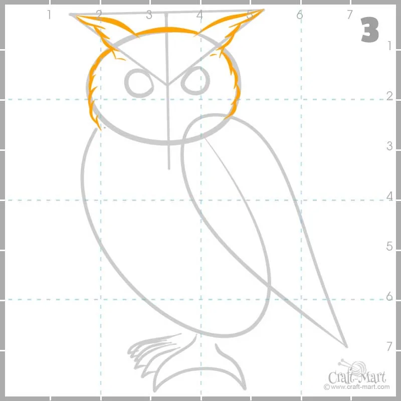 drawing owl's ears