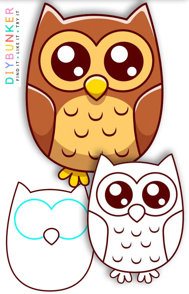easy owl drawing tutorial
