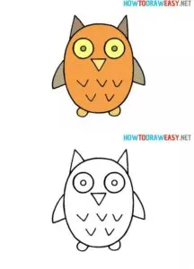 simple owl drawing for children