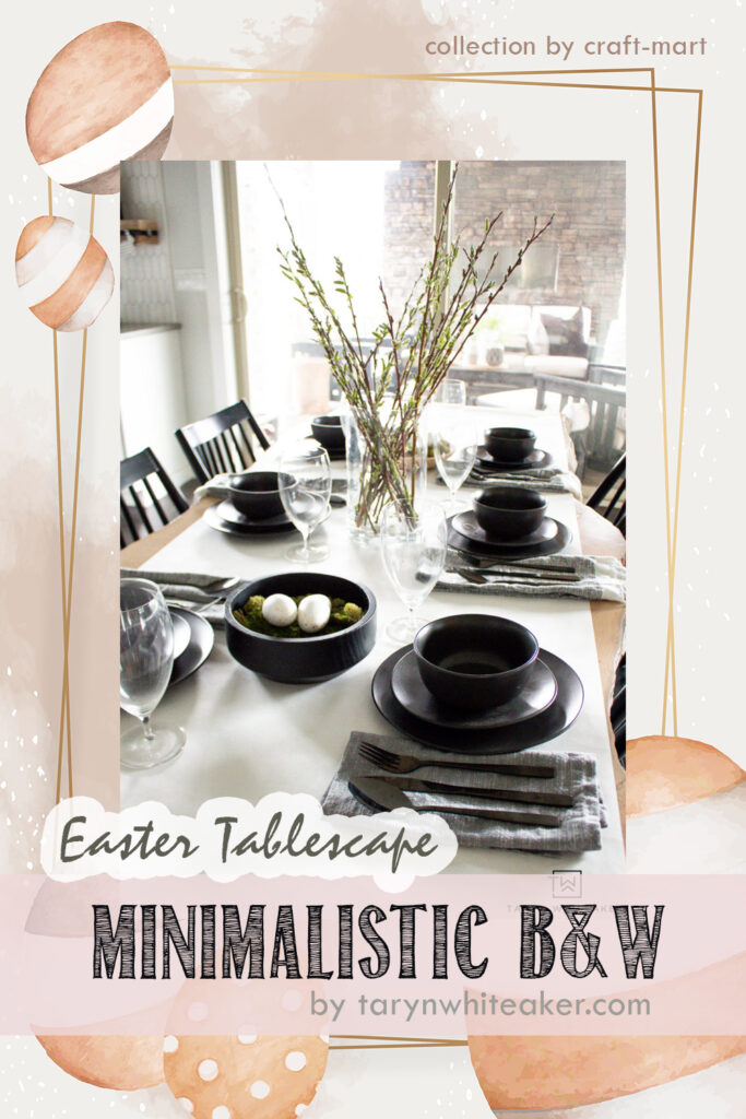 Minimalistic B&W Easter Tablescape