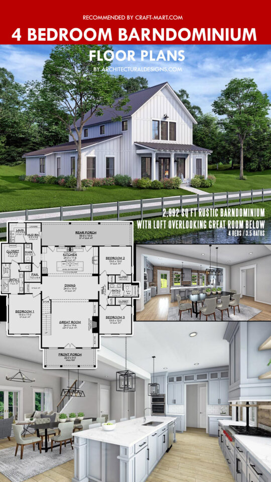 4 bedroom barndominium floor plans with pictures - Craft-Mart