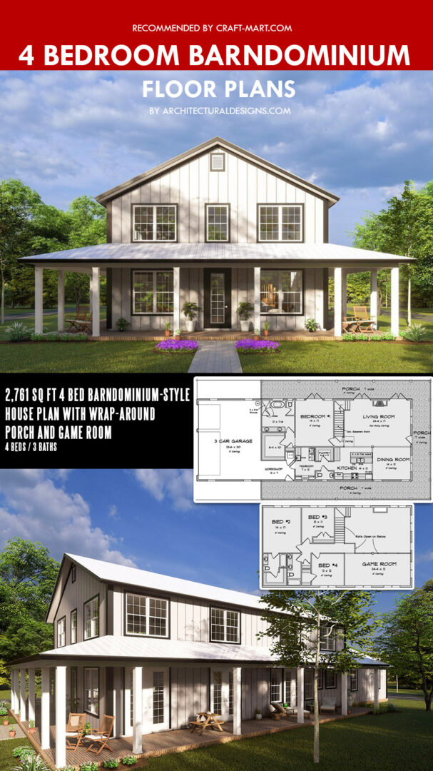 4 bedroom barndominium floor plans with pictures - Craft-Mart