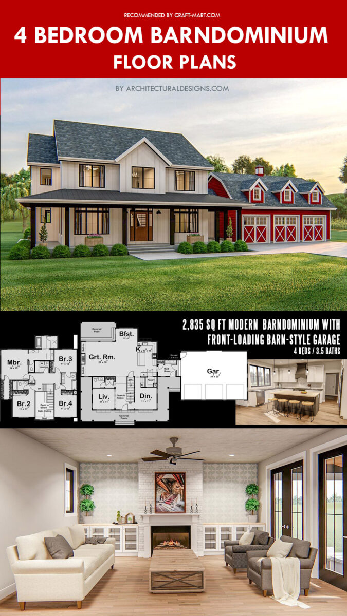 4 bedroom barndominium floor plans with pictures - Craft-Mart