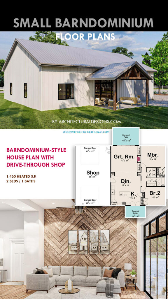 Small Barn House with drive-through Shop