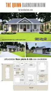 1000 Sq.Ft. Small Barndominium Floor Plan
