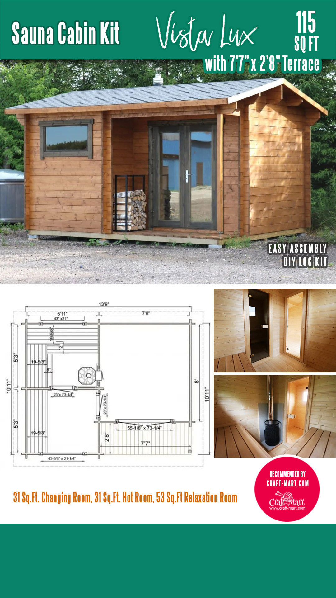 299VISTA LUXsaunacabinkit CraftMart