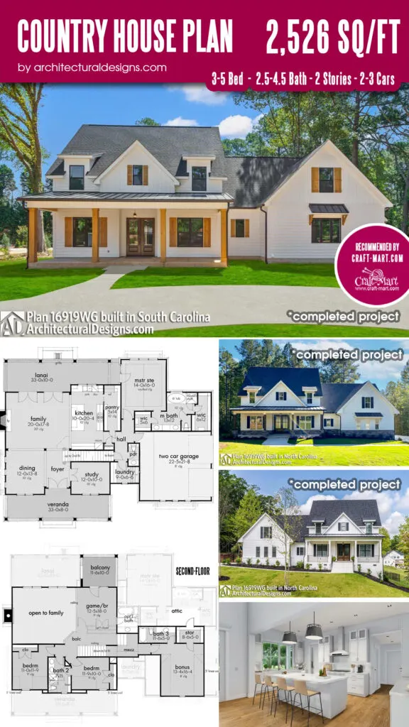 Plan 16919WG Country Craftsman House Plan with 2-Story Great Room