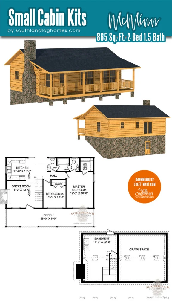 The McMinn is a spacious and modern log cabin that offers a comfortable and convenient living space. This cabin can be built with either traditional full log or hybrid timber frame construction, depending on your preference and budget.