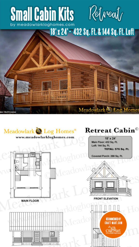 Reintroducing the beloved Retreat 18x24 Log Cabin! Due to its compact size, the stairway features an additional step on the landing for comfortable headroom. This charming cabin was a sought-after favorite in the 1980s. Now, you have the opportunity to order this exquisite gem - a mini log lodge that exudes charm and warmth!