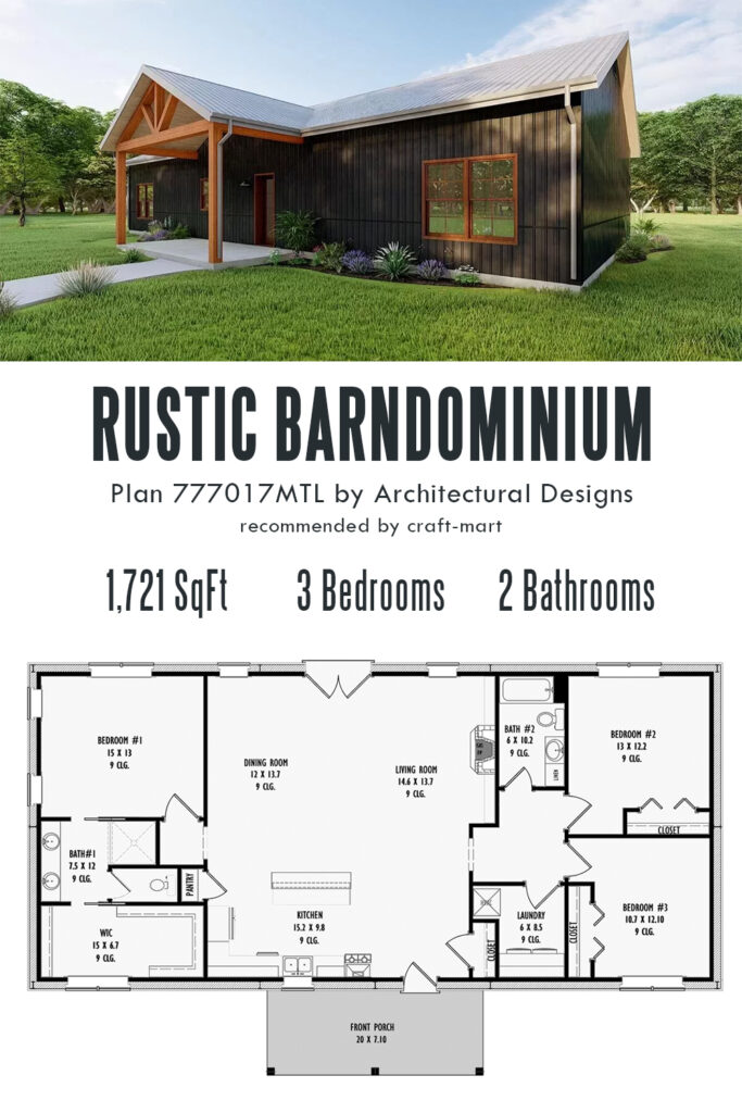 Rustic 3-bedroom Barndominium