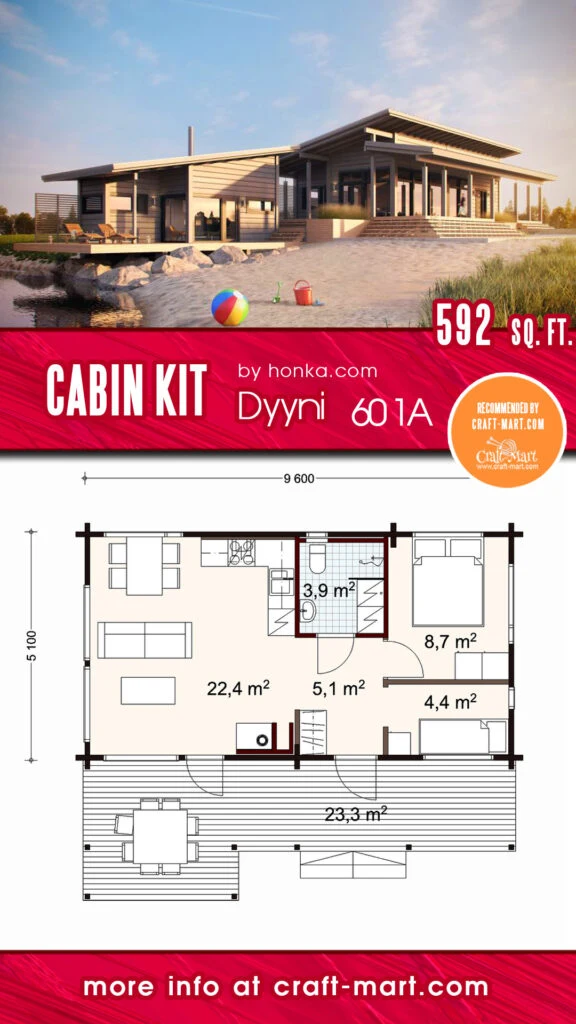 592 sq.ft. prefab cabin Dyyni