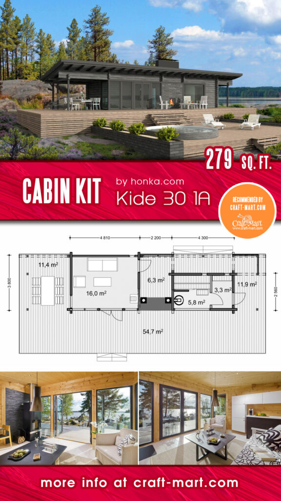 279 sq.ft. Modern Prefab Cabin Kide