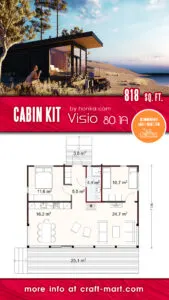 800 sqft Modern Cabin Kit Visio by Honka