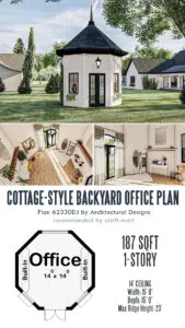 Cottage-style Backyard Office Plan