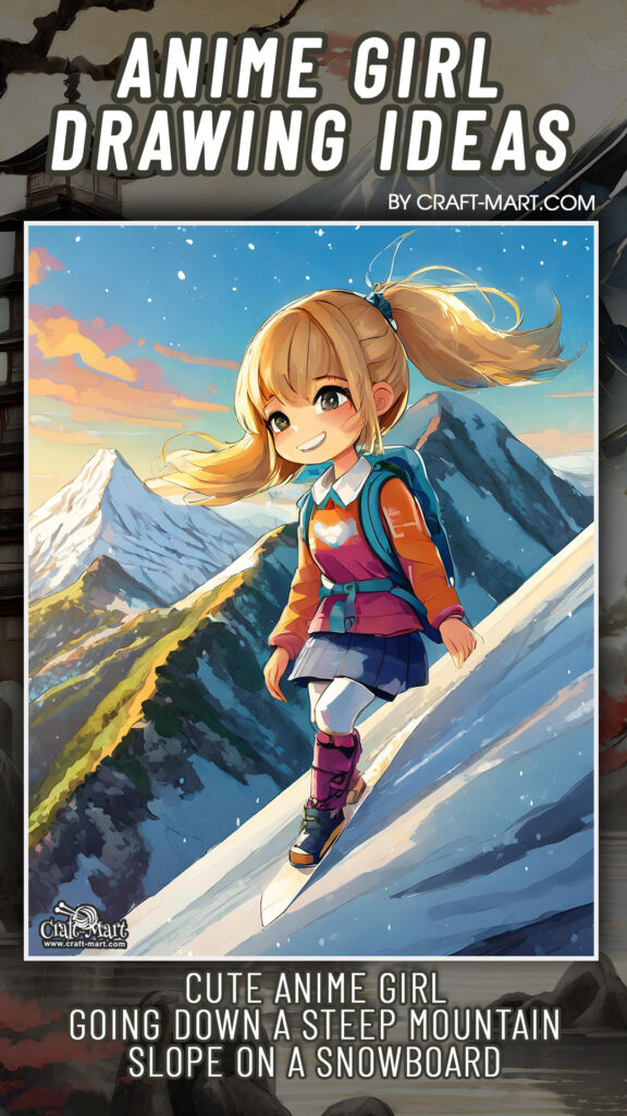 anime girl snowboarding