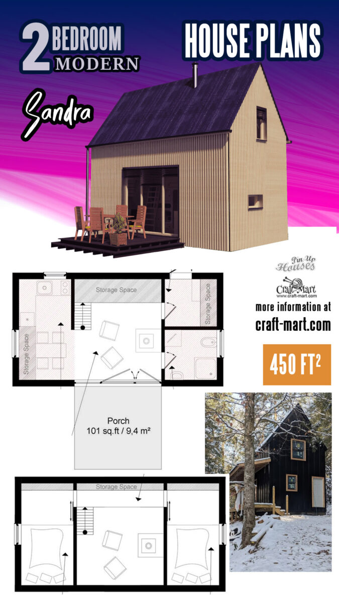10+ 2-bedroom Shed House Plans and Designs (Tiny) - Craft-Mart