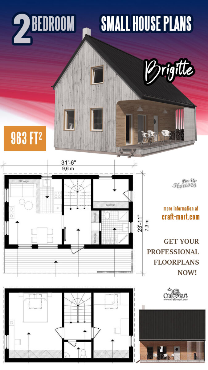 10+ 2-bedroom Shed House Plans and Designs (Tiny) - Craft-Mart
