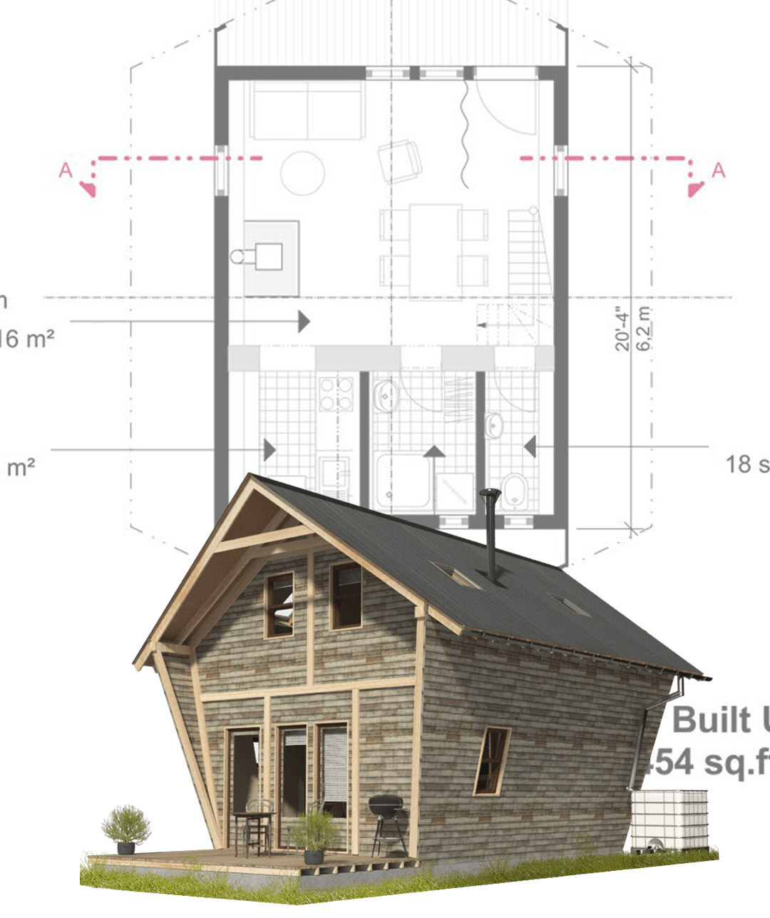 2-bedroom shed house plans