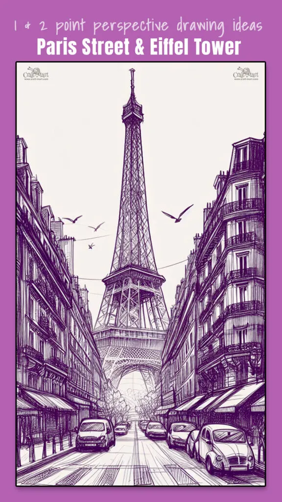 Drawing Ideas: a Paris Street and Eiffel Tower