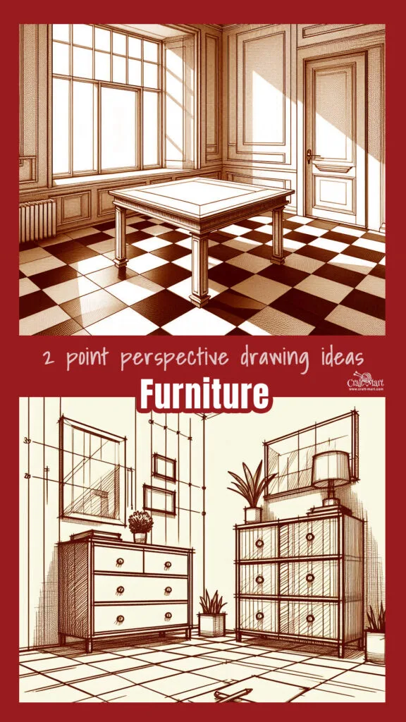 Use Elements of Interior for Two-point Perspective Drawing Ideas