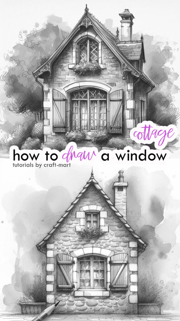 cozy cottage window drawing