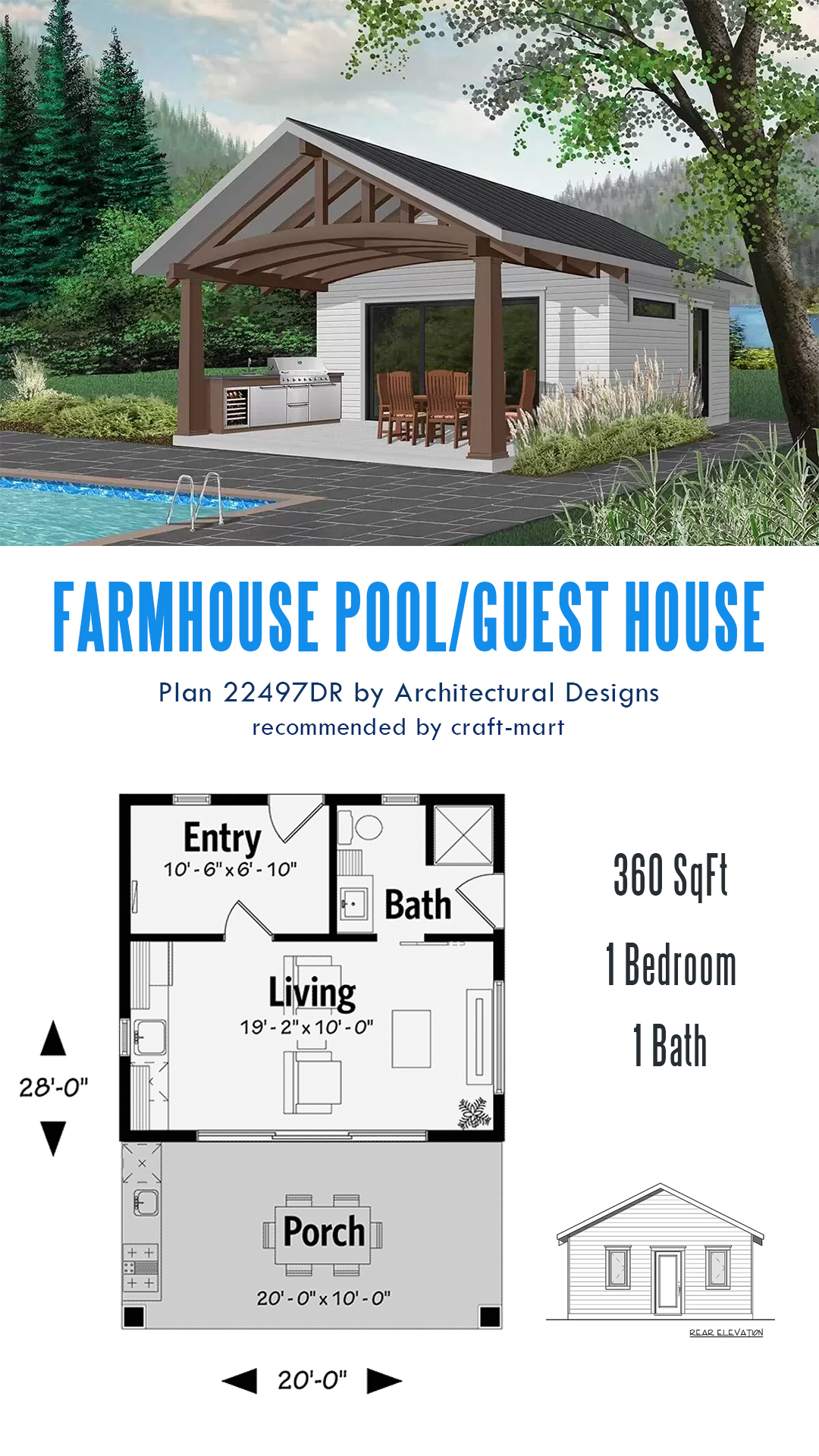 153 3 POOL HOUSE PLANS Craft Mart