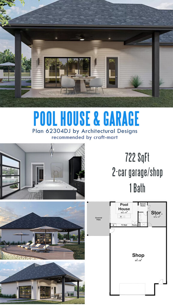 Pool House with Shop/Garage