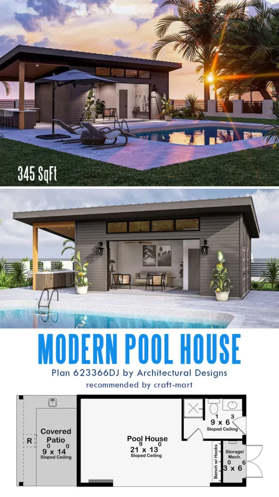 Modern Pool House for a Narrow Lot
