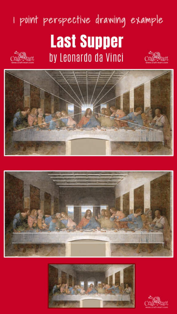 One-point perspective example by Leonardo da Vinci