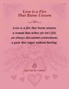 Love Is a Fire that Burns Unseen by Lu&iacute;s de Cam&otilde;es