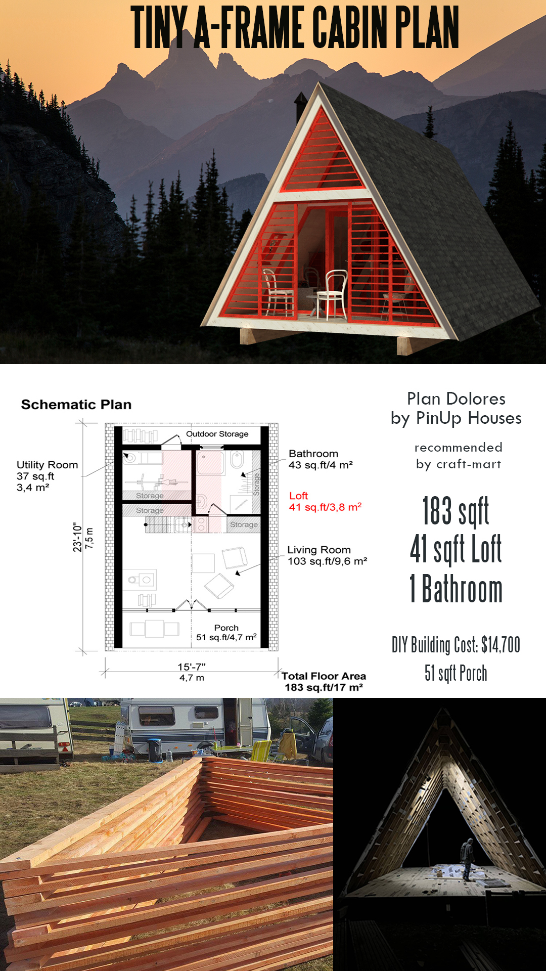Tiny A-frame Cabin Dolores - Craft-Mart