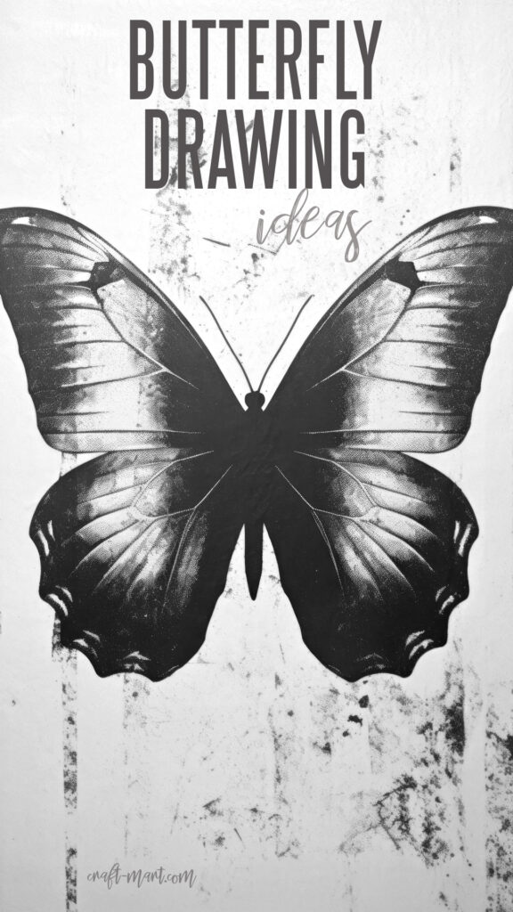 Charcoal Butterfly Drawing