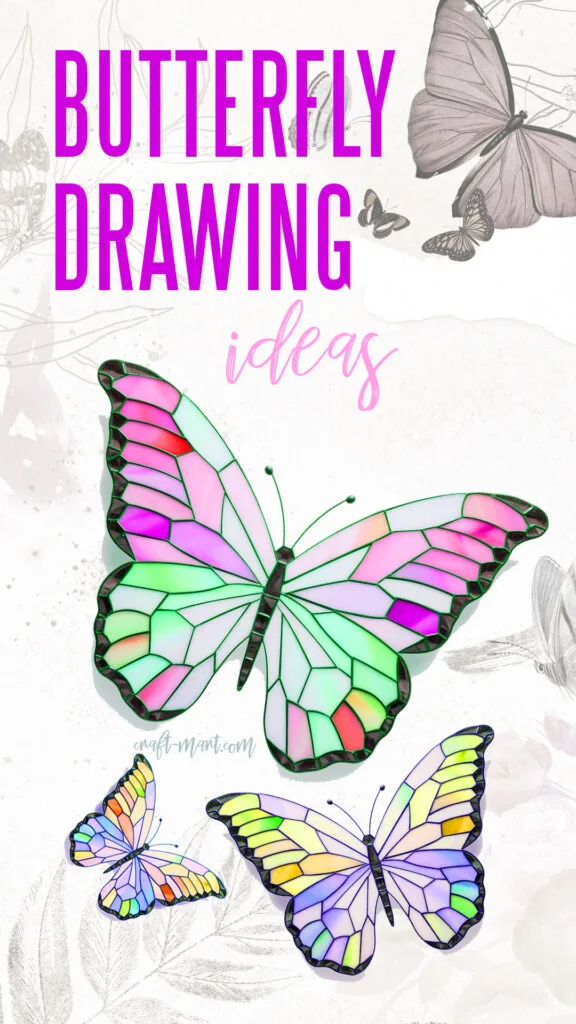 Mosaic Butterfly Drawing Idea