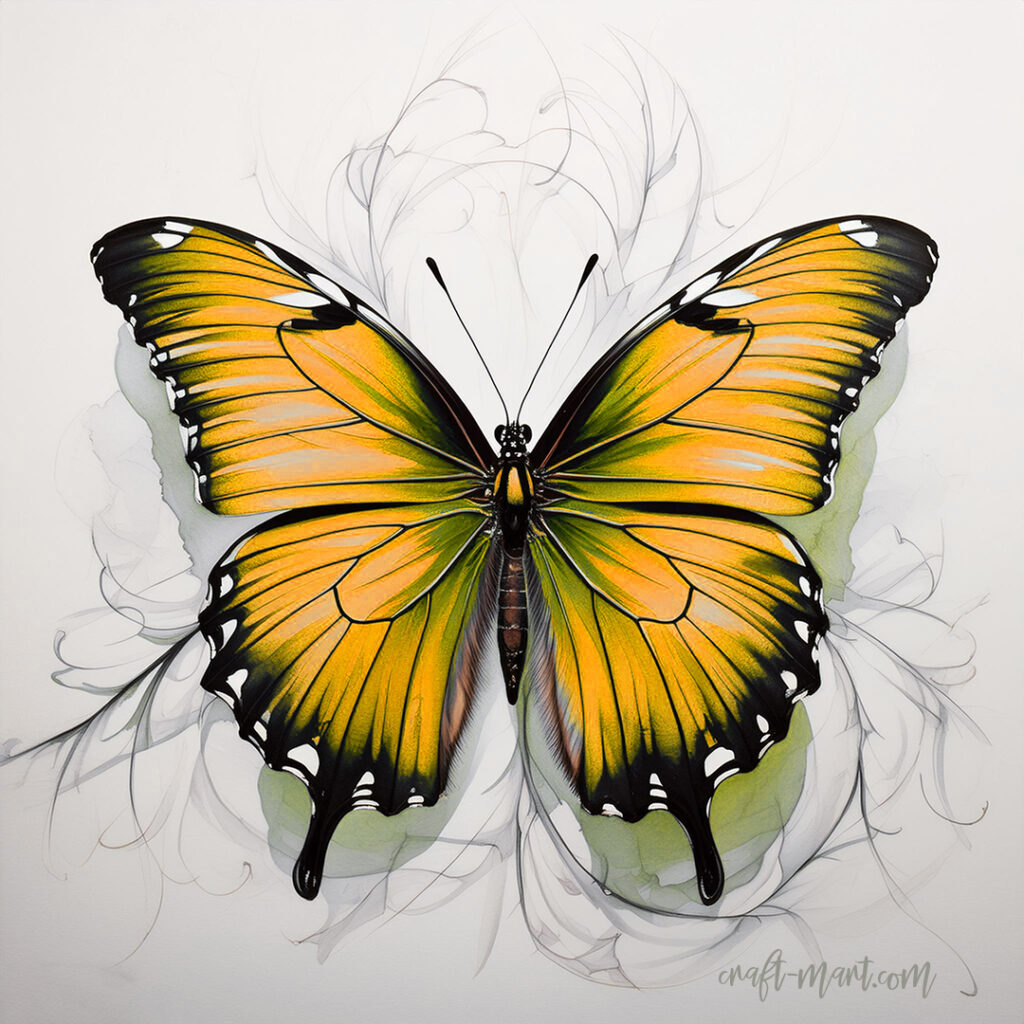 Realistic Butterfly Drawing