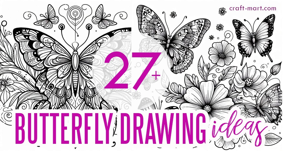 27+ Easy Butterfly Drawing Ideas for creative art projects - Craft-Mart