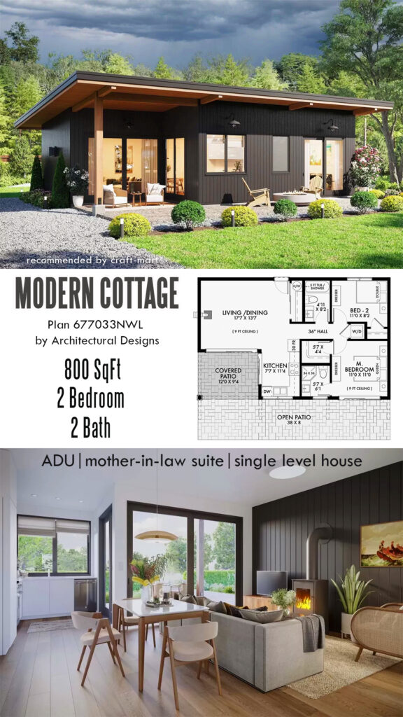 2 bedroom Accessory Dwelling Unit (ADU) plan