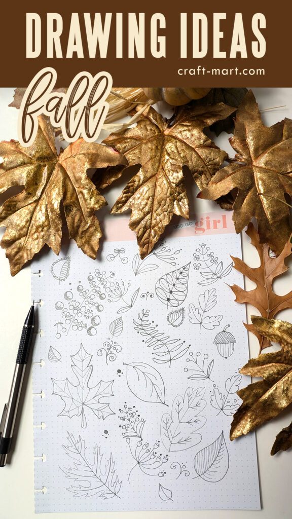 fall drawing ideas: leaves doodles