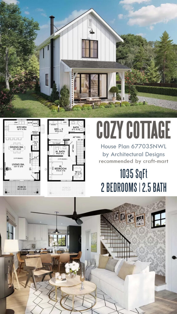 2-Story Tiny Cottage Plan