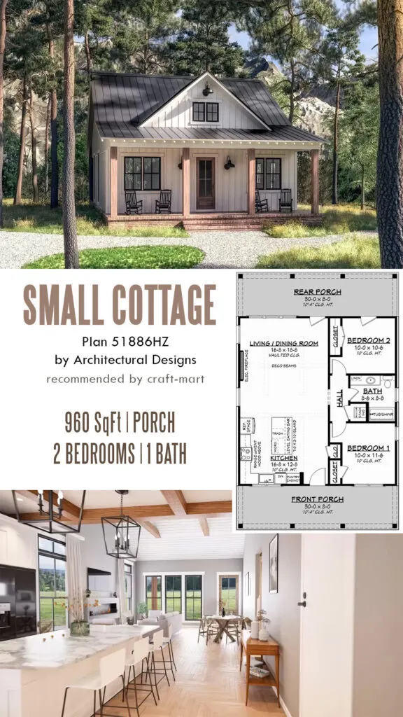 Farmhouse-Style Small Cottage House Plan